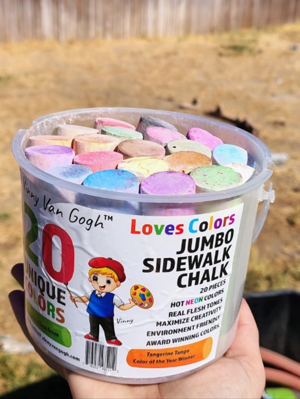 Vincent Van Gogh Loves Colors Jumbo Sidewalk Chalk - Pastel Assorted